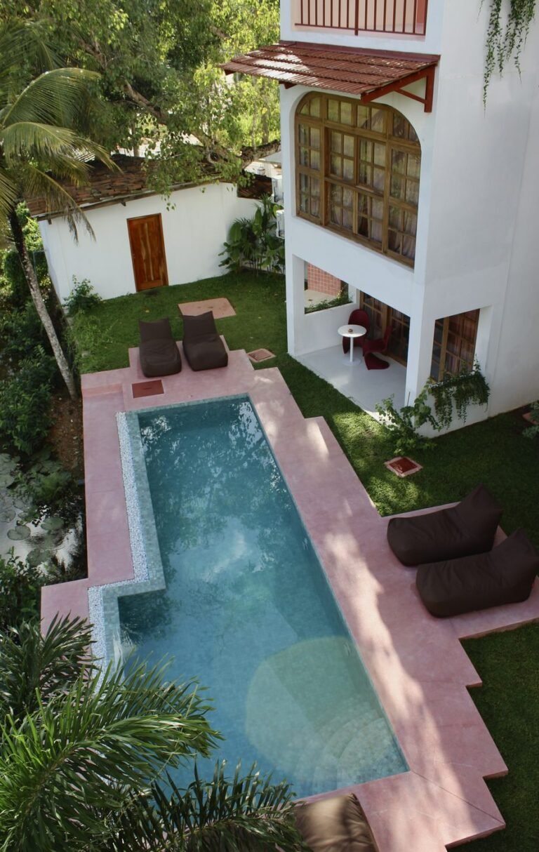 The garden pool at Navi seen from above